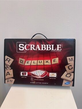 Scrabble Deluxe Edition Rotating Boardgame NIB